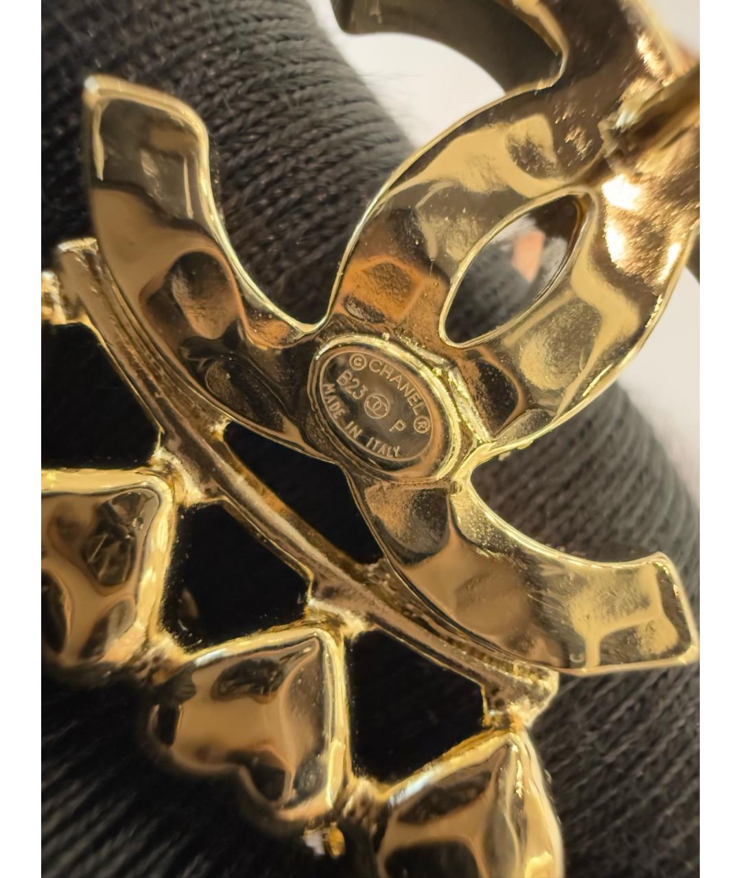 CHANEL Золотые металлические серьги, фото 9