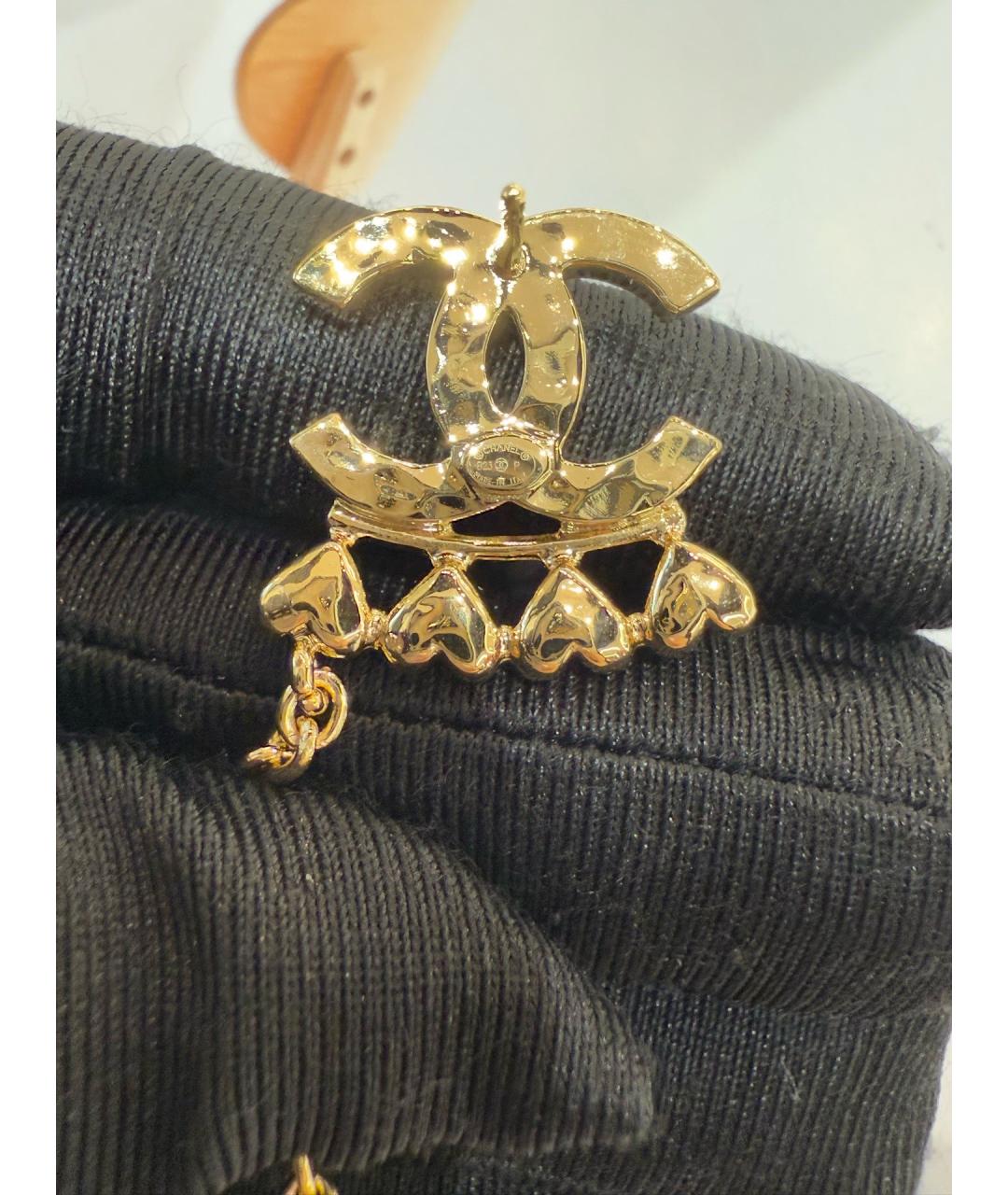 CHANEL Золотые металлические серьги, фото 5