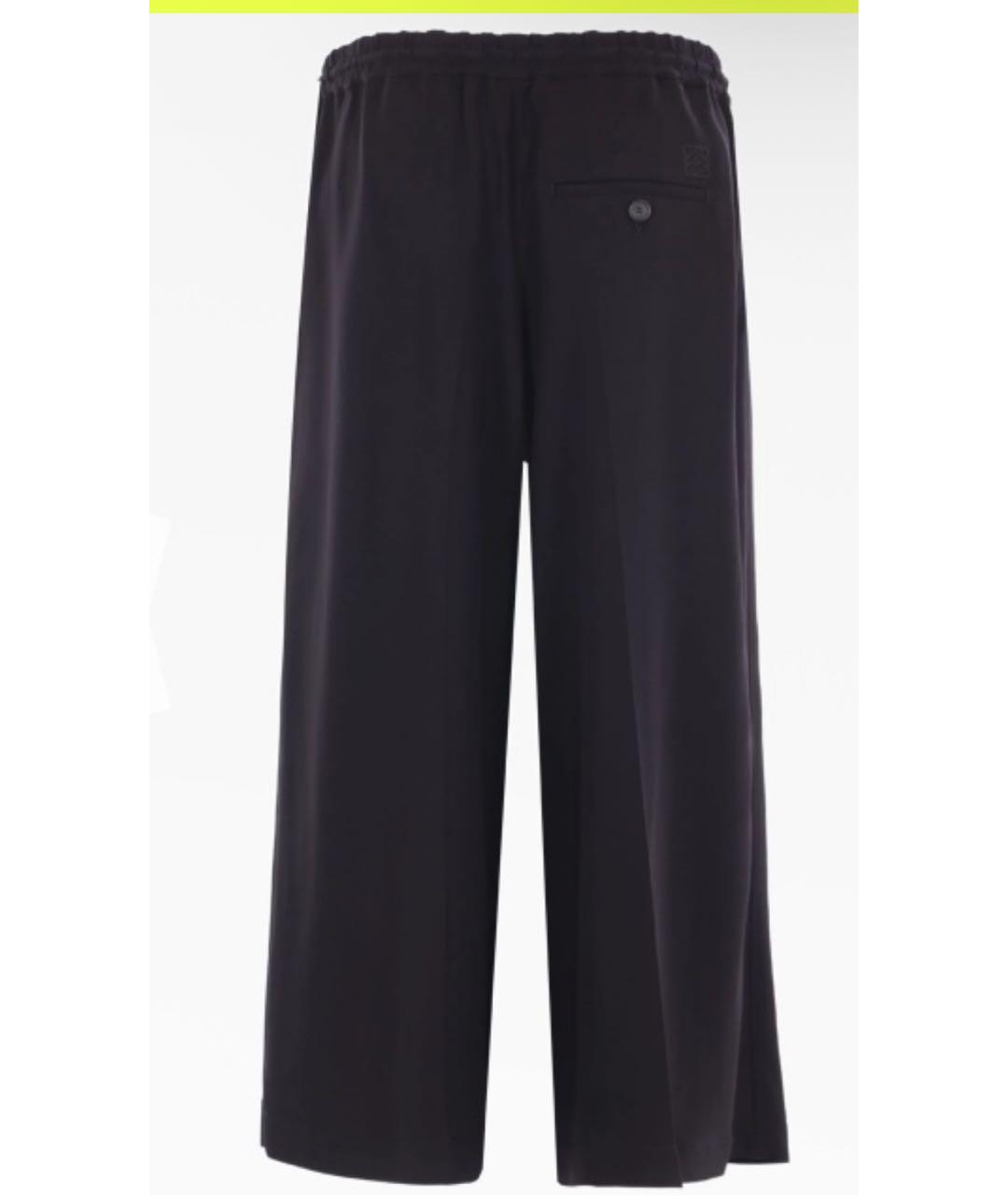 LOEWE Черные вискозные брюки широкие, фото 2