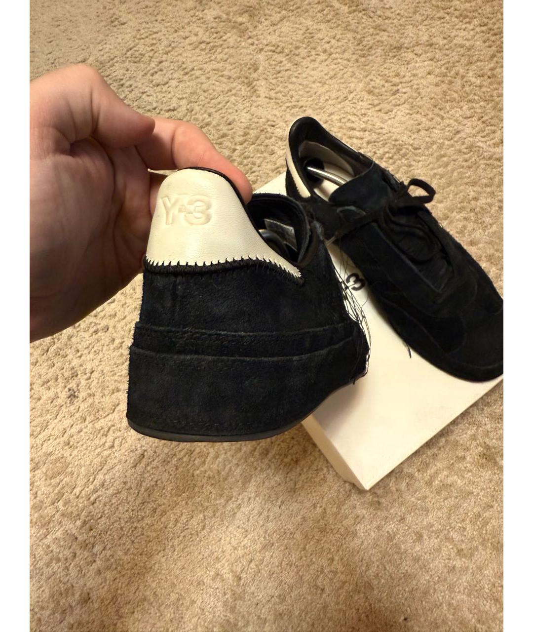 YOHJI YAMAMOTO Черные замшевые низкие кроссовки / кеды, фото 4