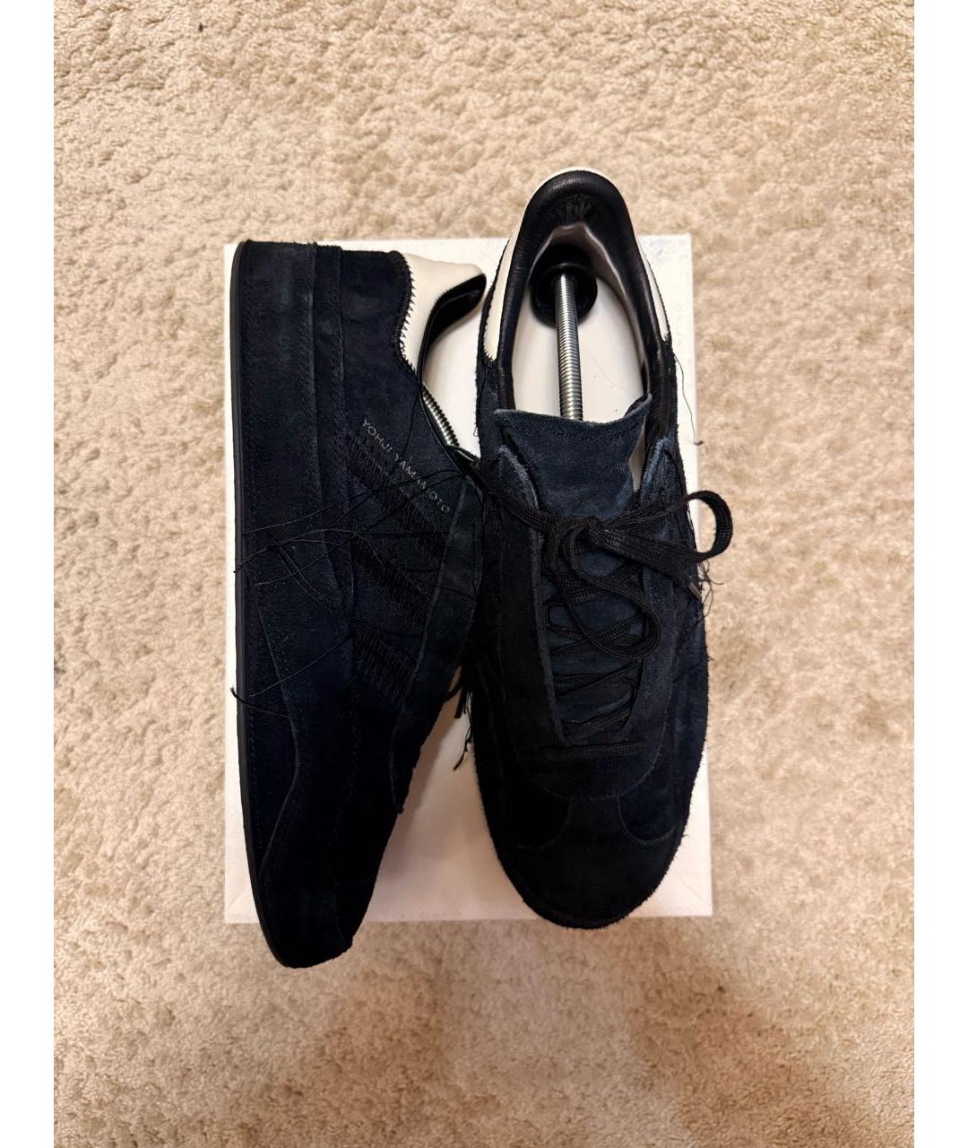 YOHJI YAMAMOTO Черные замшевые низкие кроссовки / кеды, фото 3