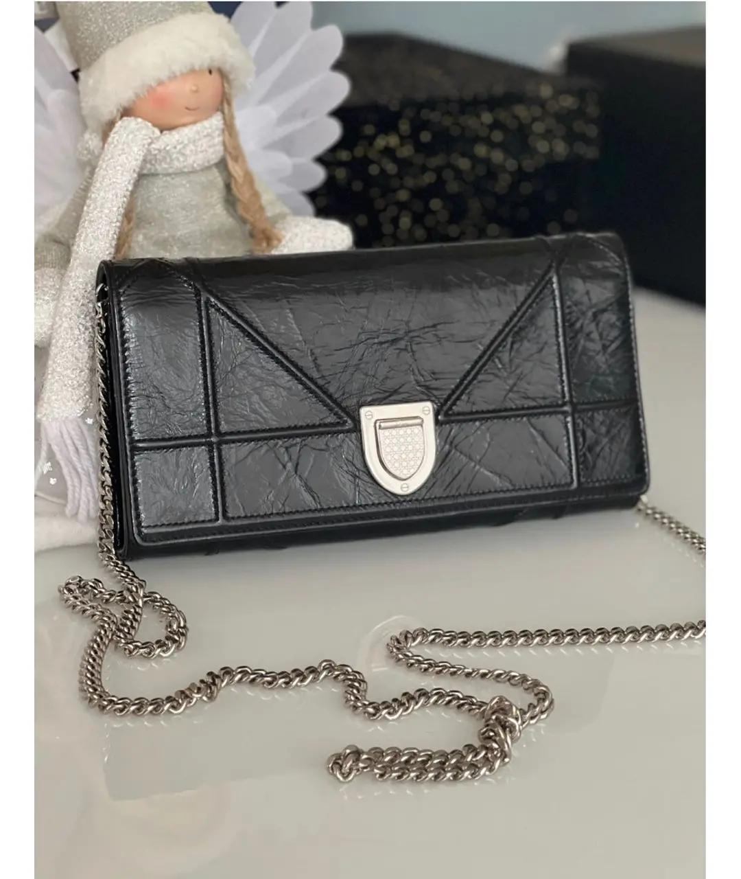 CHRISTIAN DIOR Черная кожаная сумка через плечо, фото 8