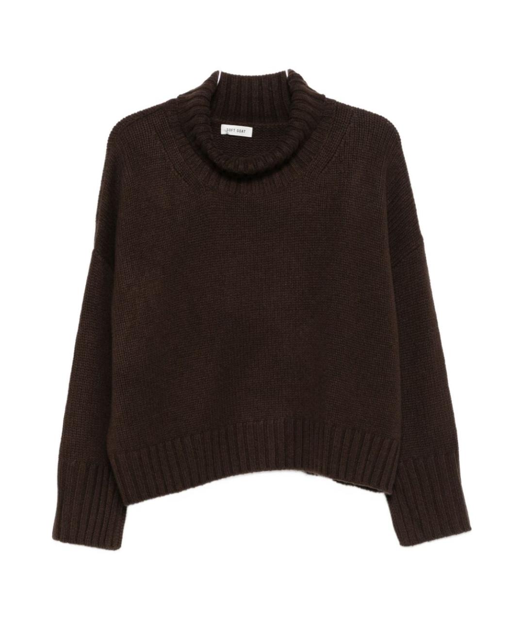 SOFT GOAT Коричневый кашемировый джемпер / свитер, фото 1