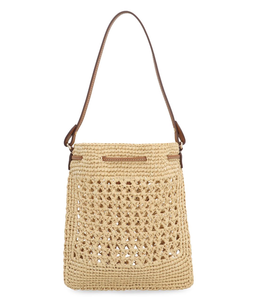 MIU MIU Бежевая пелетеная сумка через плечо, фото 4