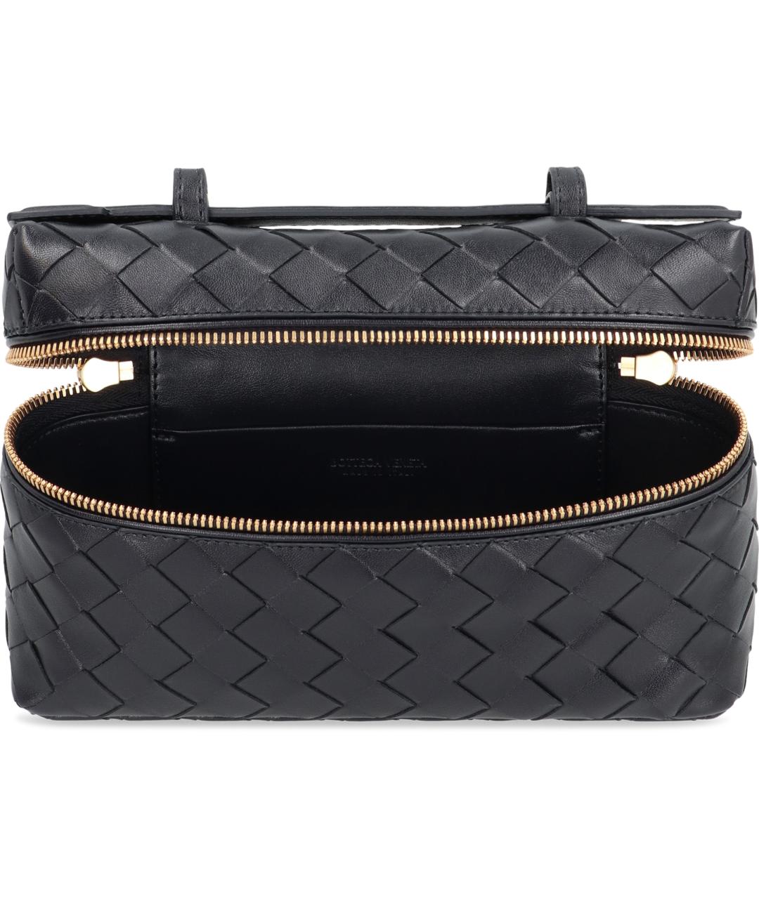 BOTTEGA VENETA Черная кожаная сумка с короткими ручками, фото 4