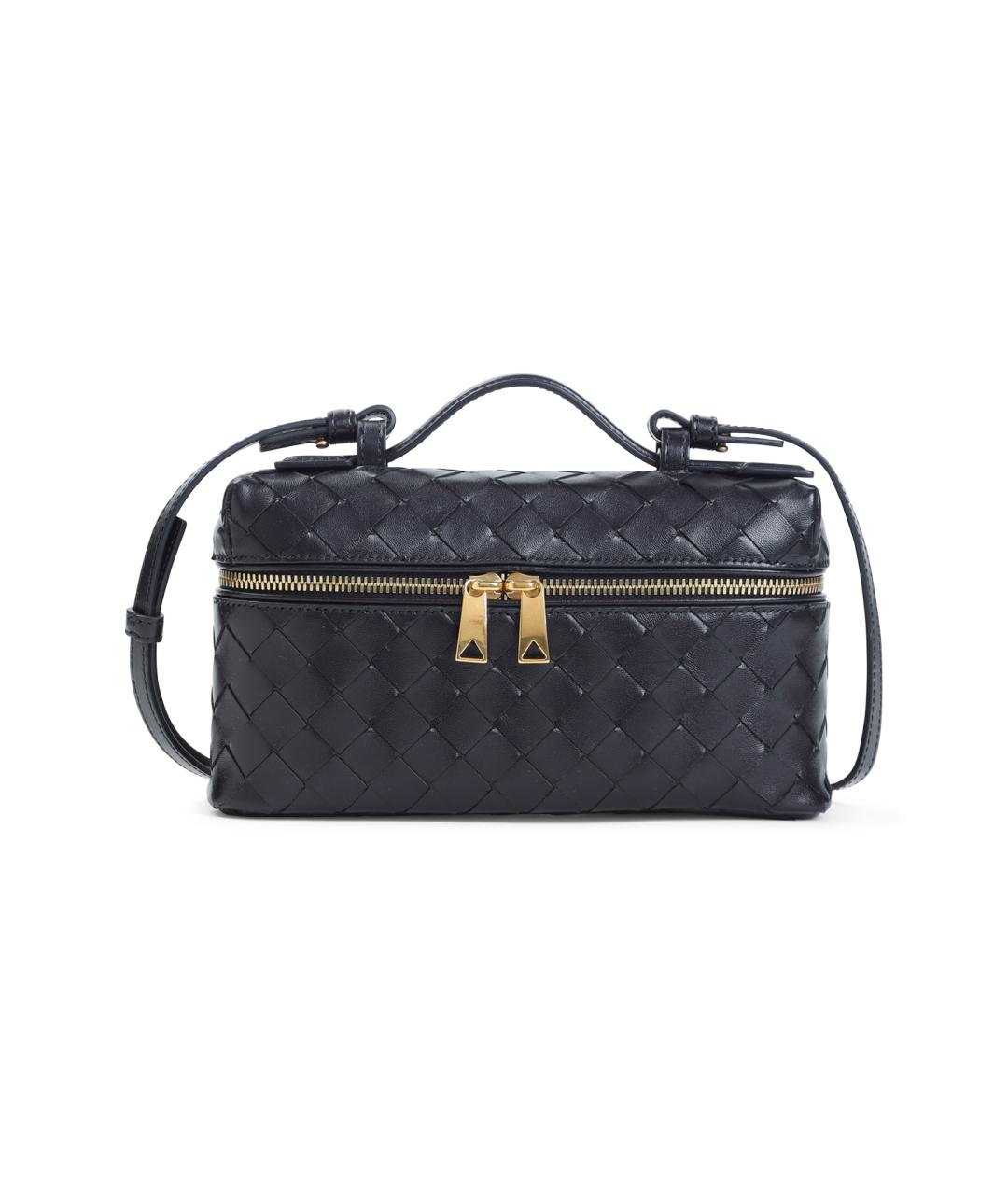 BOTTEGA VENETA Черная кожаная сумка с короткими ручками, фото 1