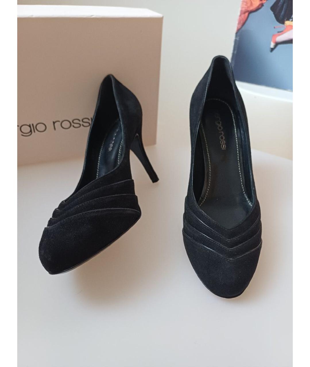 SERGIO ROSSI Черные замшевые туфли, фото 6