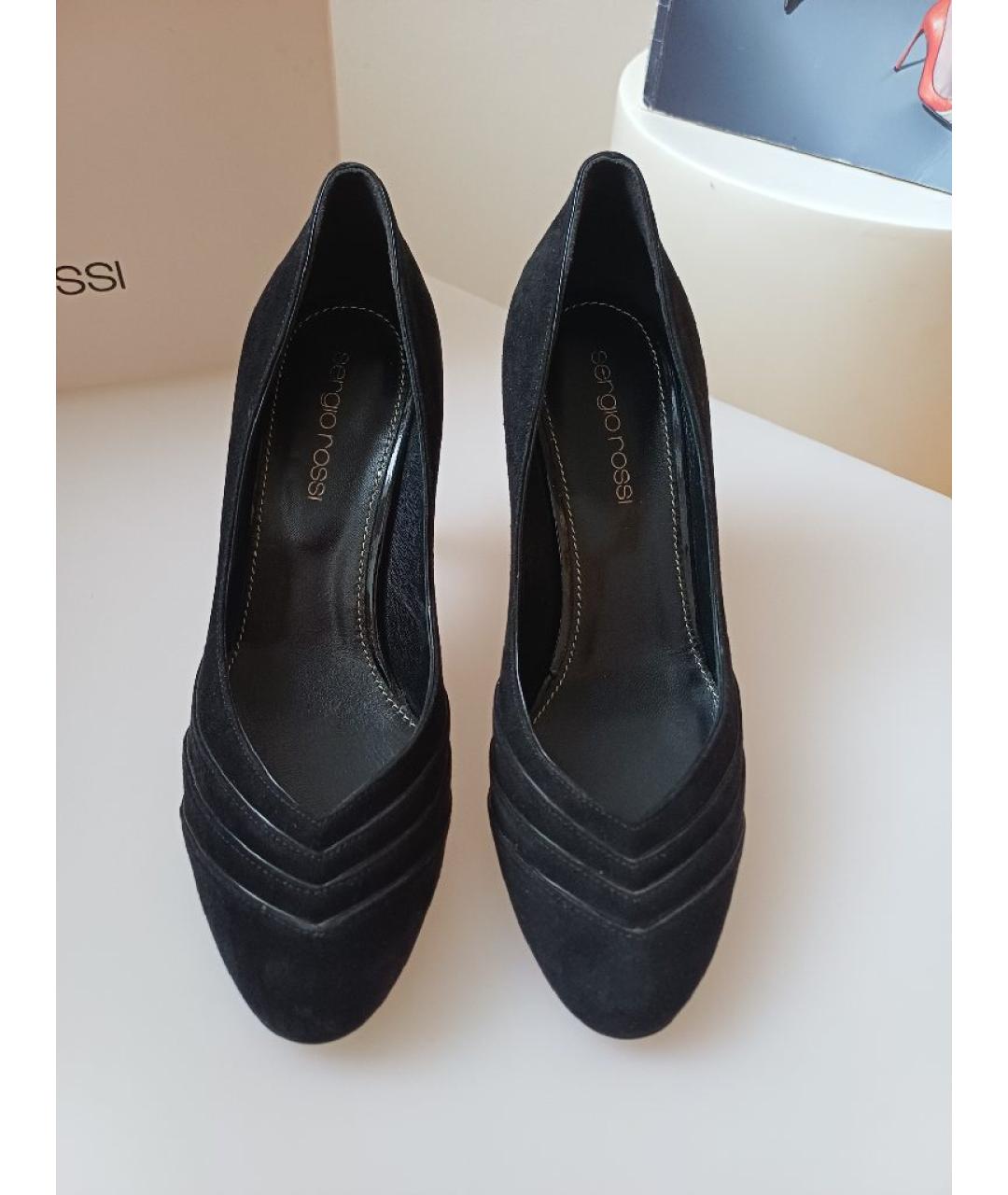SERGIO ROSSI Черные замшевые туфли, фото 7