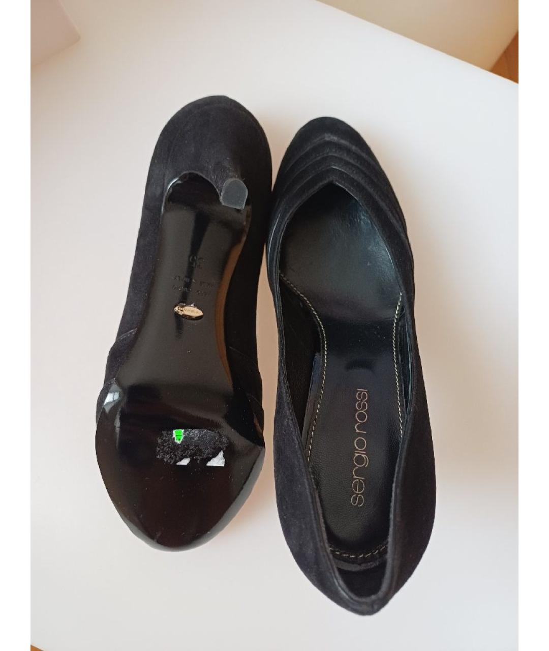 SERGIO ROSSI Черные замшевые туфли, фото 9