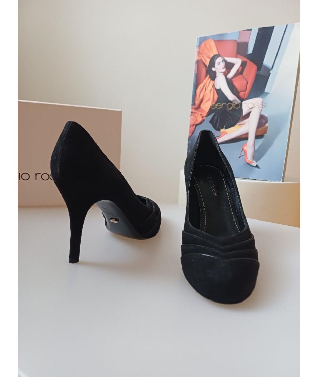 SERGIO ROSSI Черные замшевые туфли, фото 5