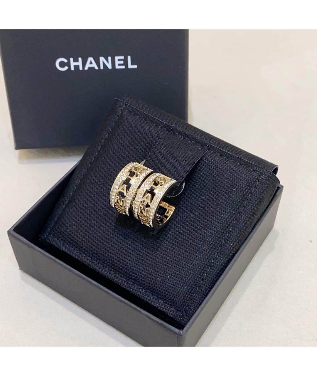 CHANEL Золотые металлические серьги, фото 3