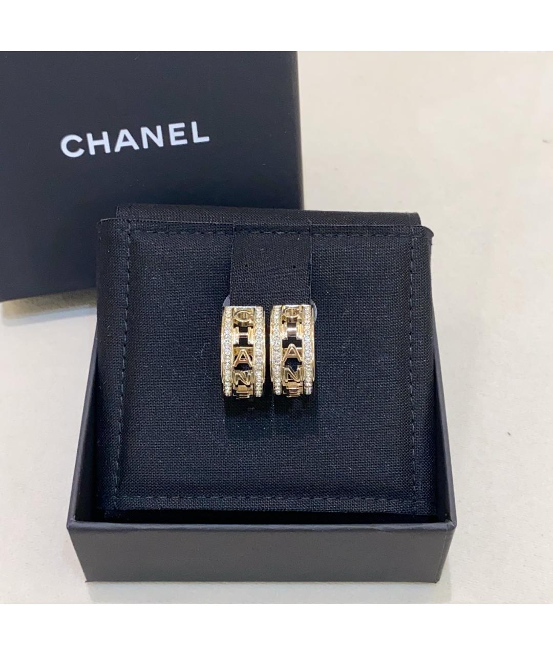CHANEL Золотые металлические серьги, фото 5