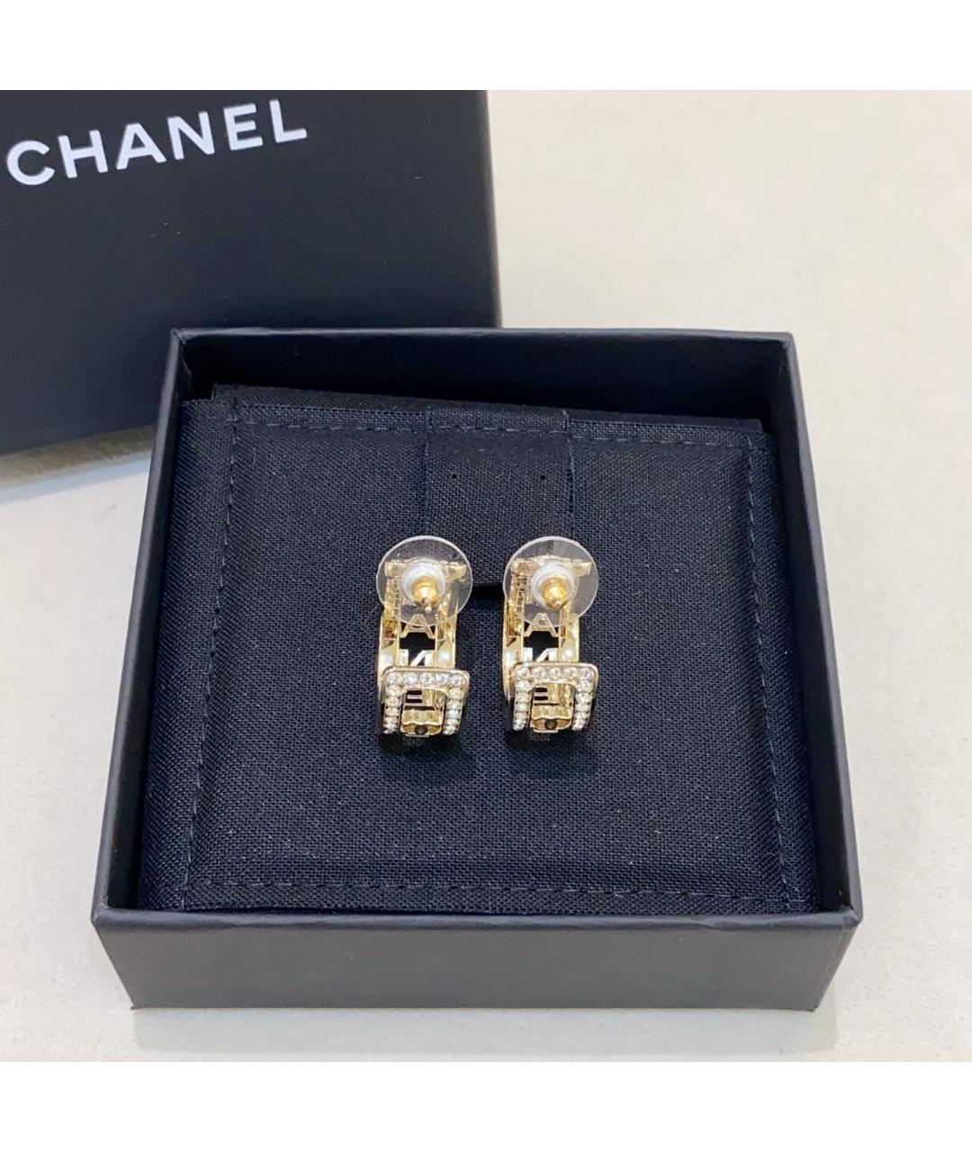 CHANEL Золотые металлические серьги, фото 4