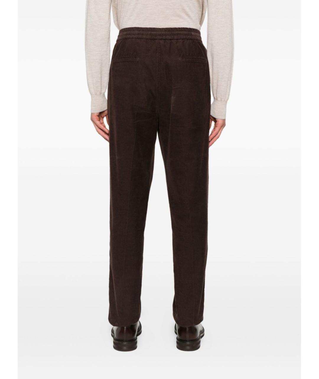 BRUNELLO CUCINELLI Коричневые хлопковые повседневные брюки, фото 2