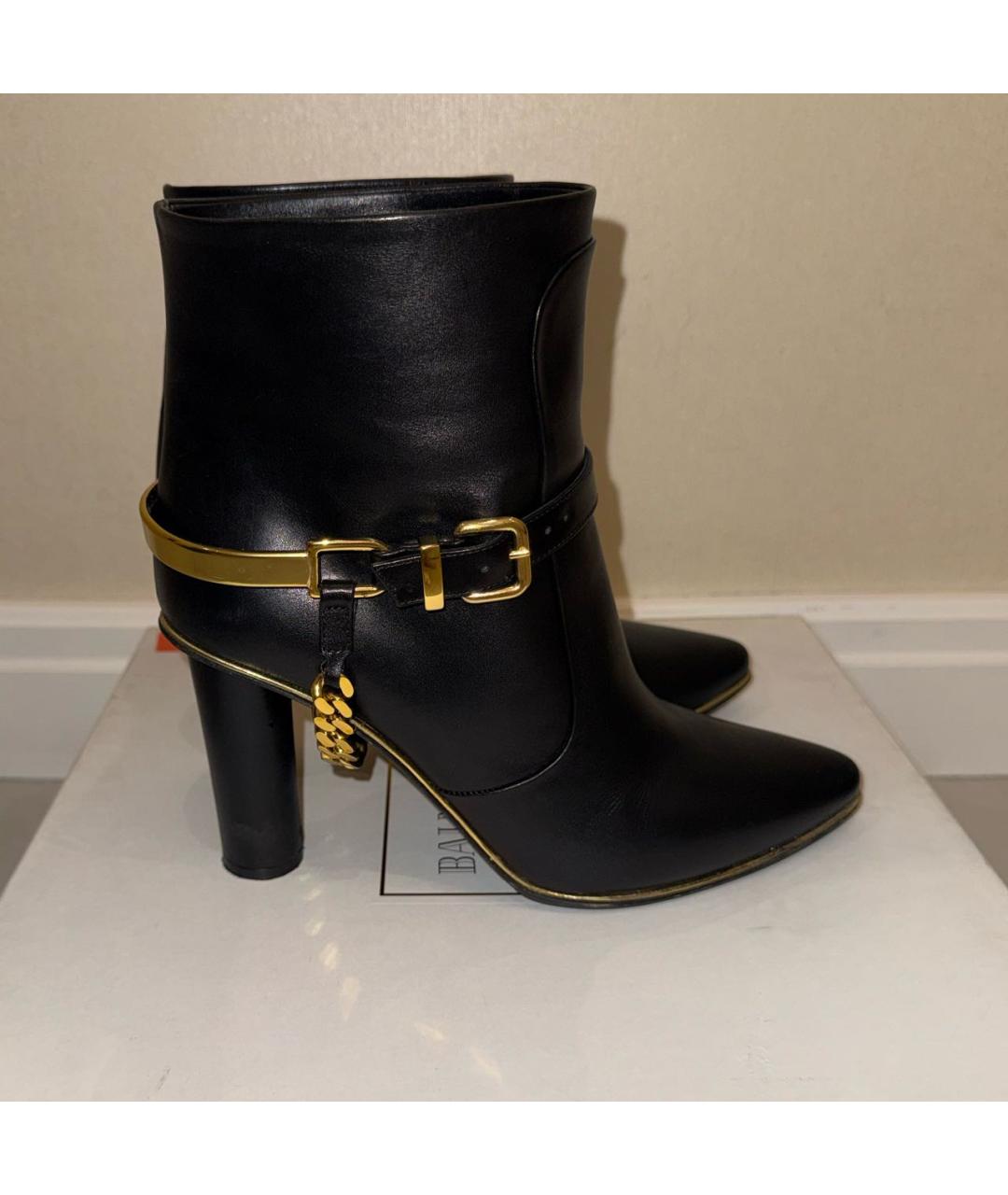 BALMAIN Черные кожаные ботильоны, фото 9