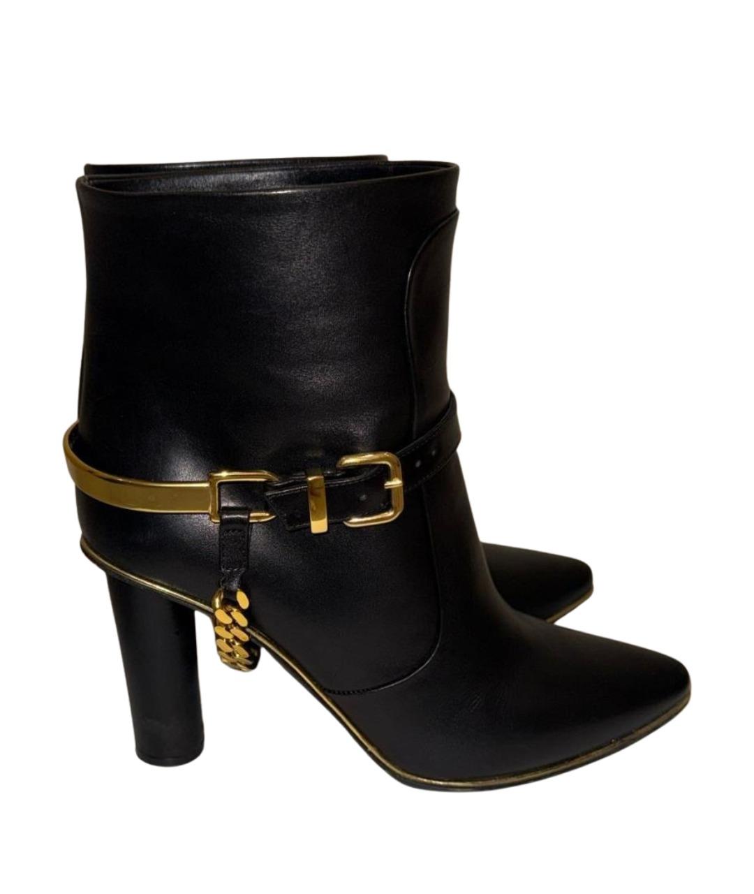 BALMAIN Черные кожаные ботильоны, фото 1