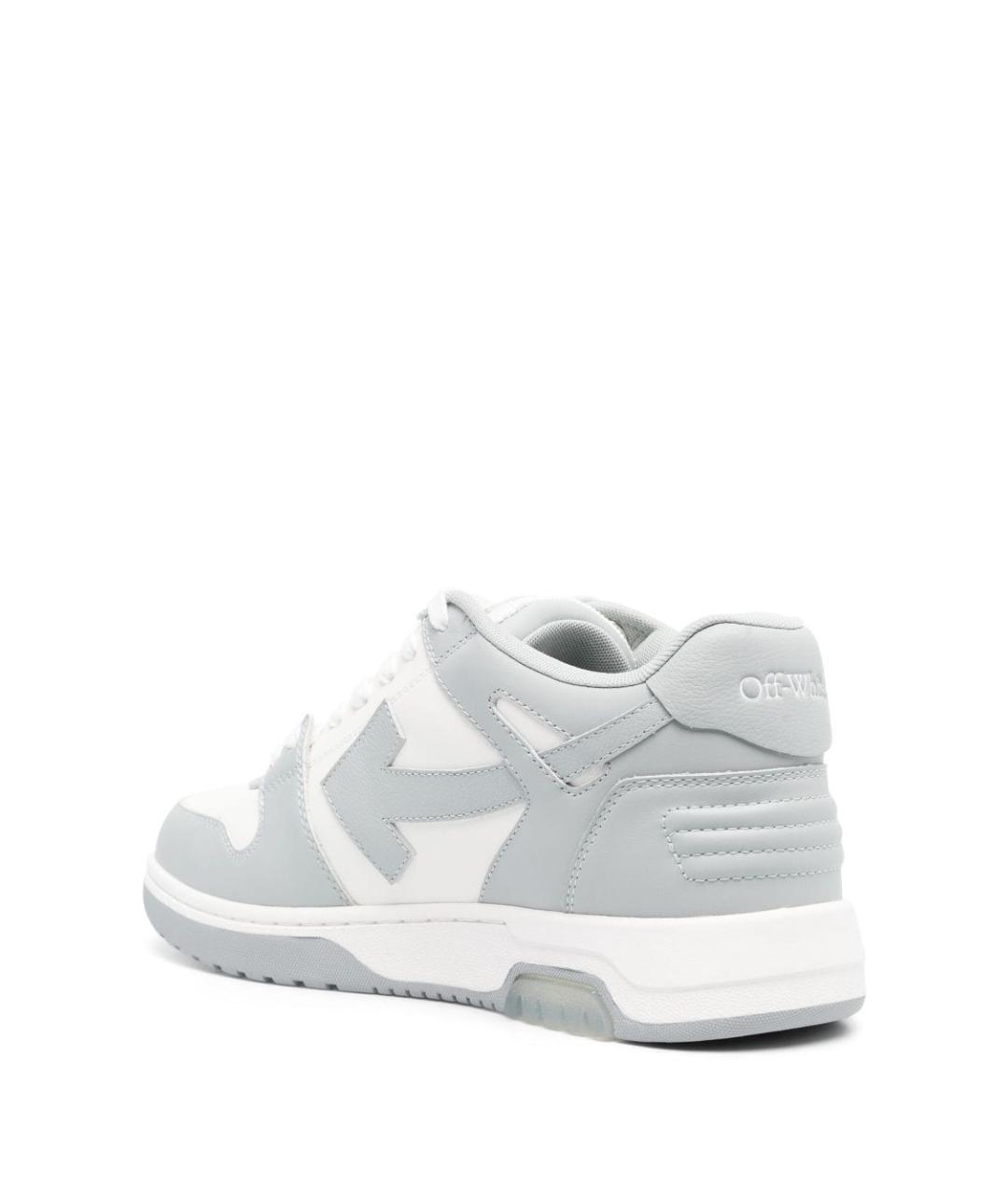 OFF-WHITE Серые кожаные низкие кроссовки / кеды, фото 4