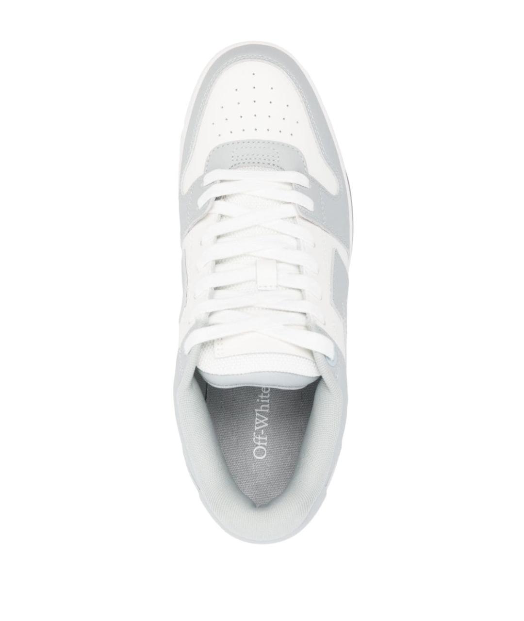 OFF-WHITE Серые кожаные низкие кроссовки / кеды, фото 3