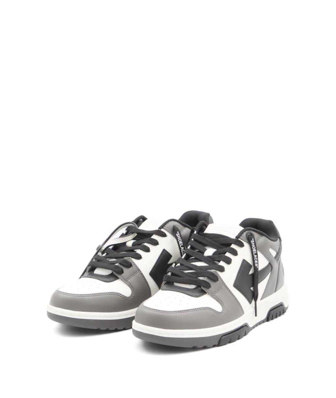 OFF-WHITE Серые кожаные низкие кроссовки / кеды, фото 6