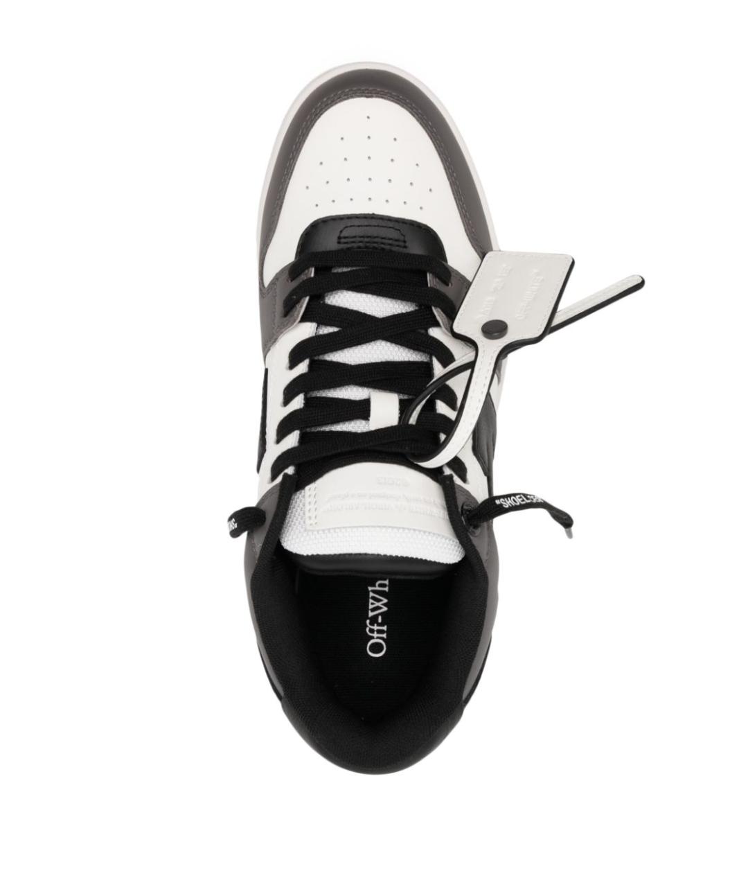 OFF-WHITE Серые кожаные низкие кроссовки / кеды, фото 2