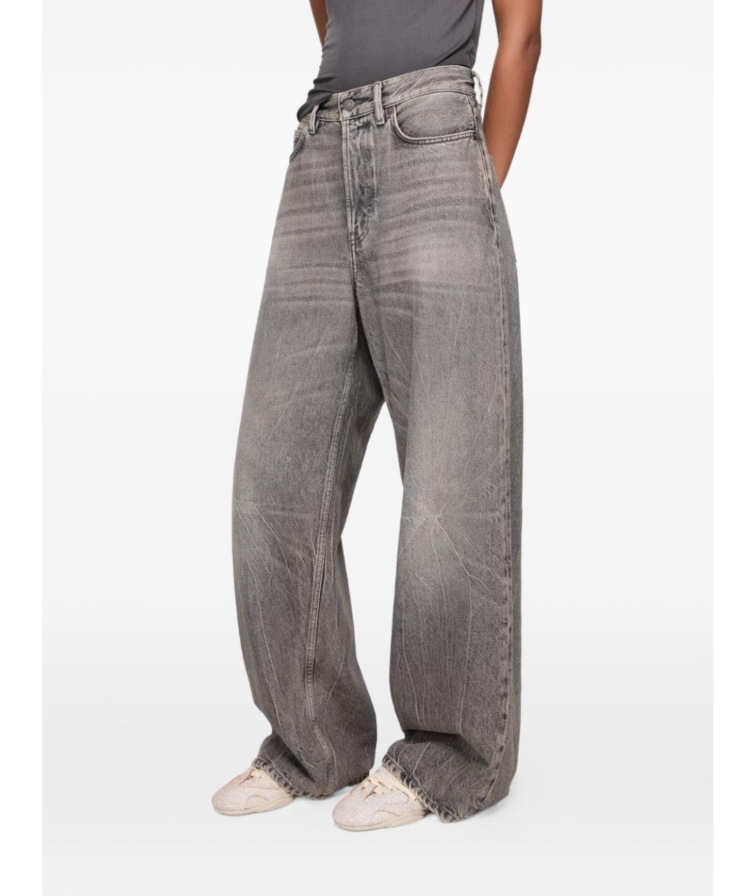 ACNE STUDIOS Серые хлопковые прямые джинсы, фото 3