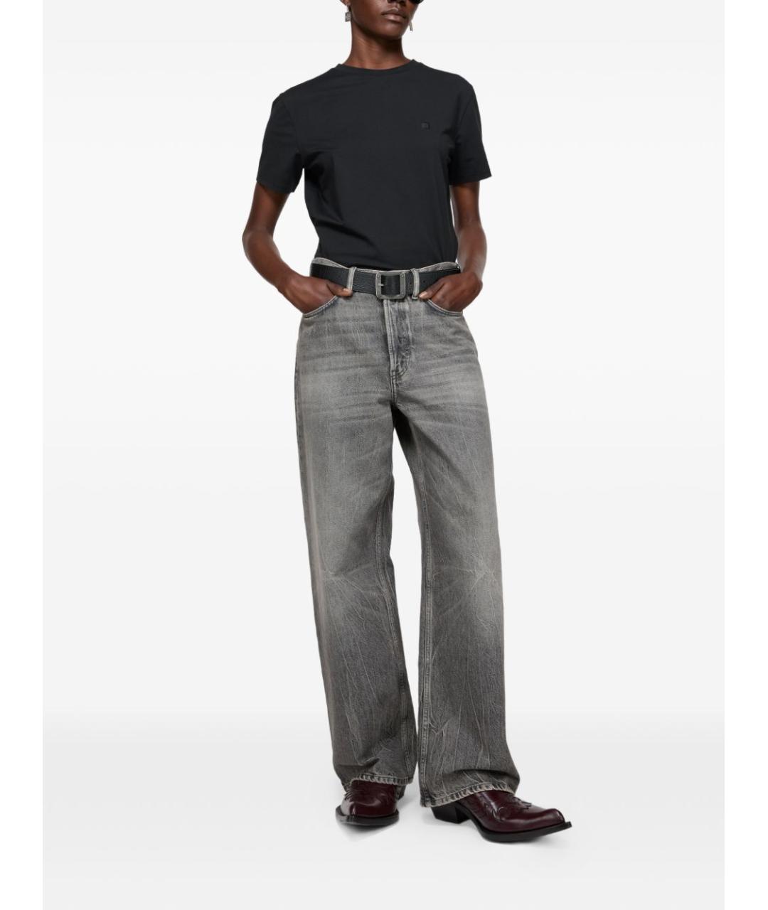 ACNE STUDIOS Серые хлопковые прямые джинсы, фото 4