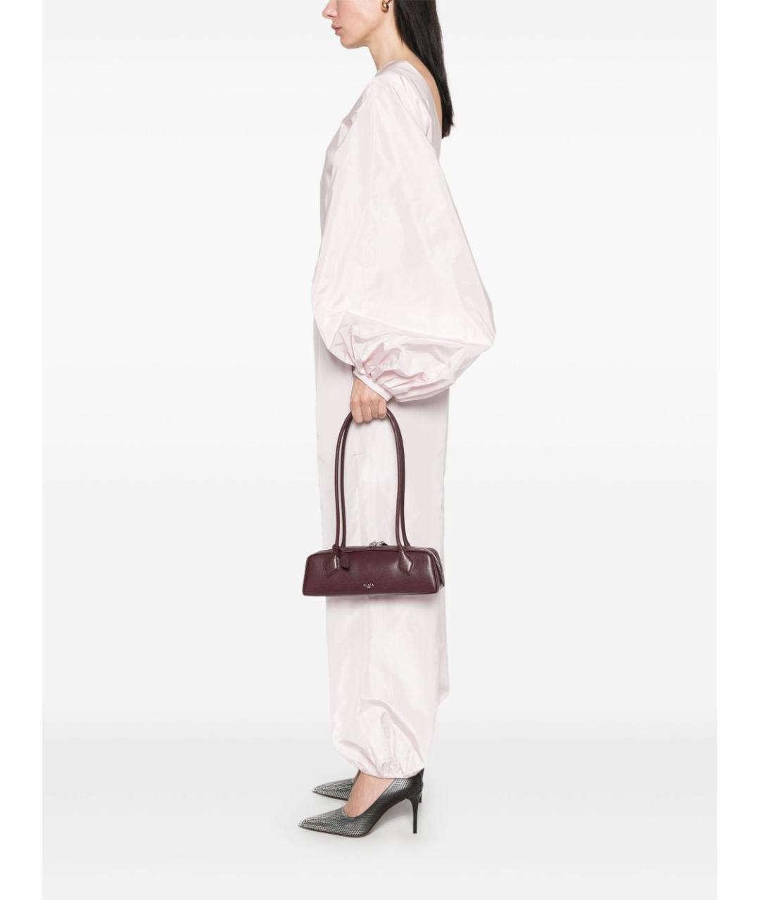 ALAIA Бордовая кожаная сумка через плечо, фото 2