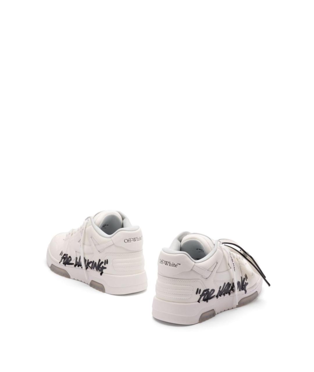 OFF-WHITE Белые кожаные низкие кроссовки / кеды, фото 2