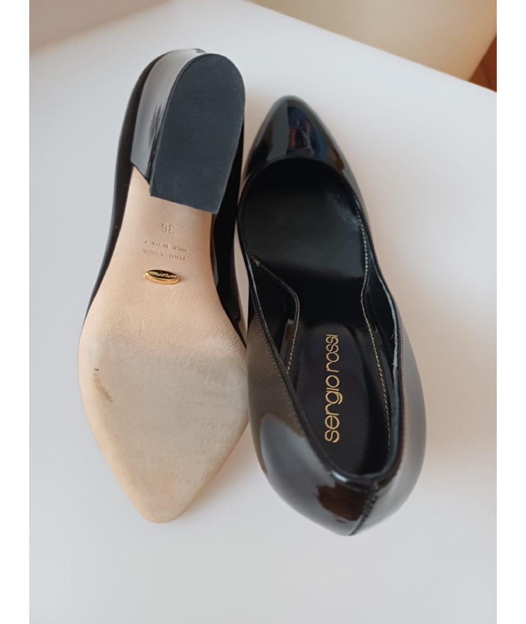 SERGIO ROSSI Черные туфли из лакированной кожи, фото 9