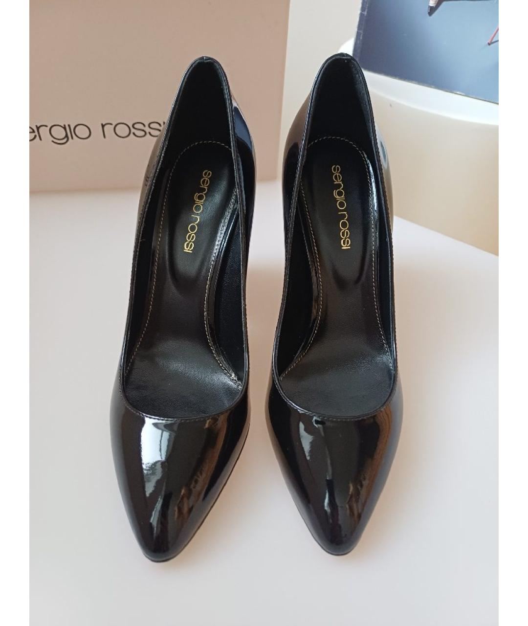 SERGIO ROSSI Черные туфли из лакированной кожи, фото 6