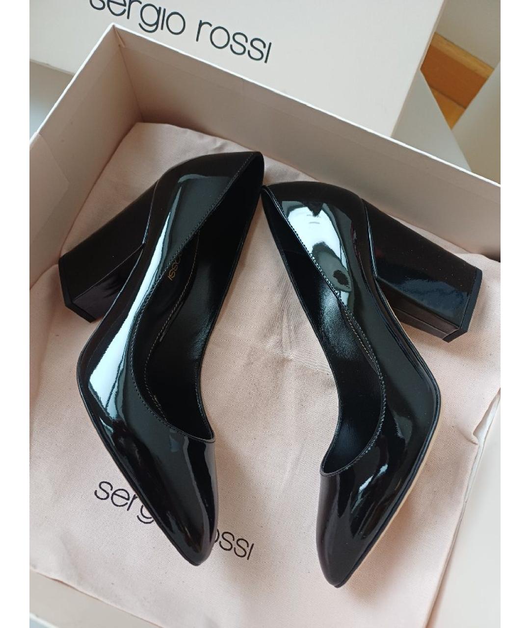 SERGIO ROSSI Черные туфли из лакированной кожи, фото 5