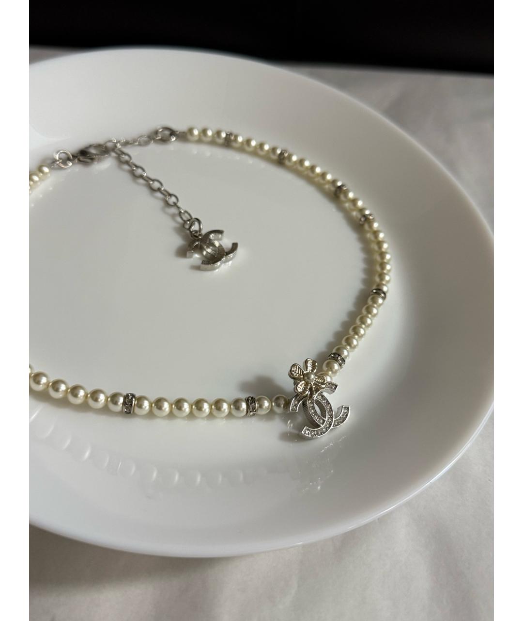 CHANEL Белое жемчужное колье, фото 3