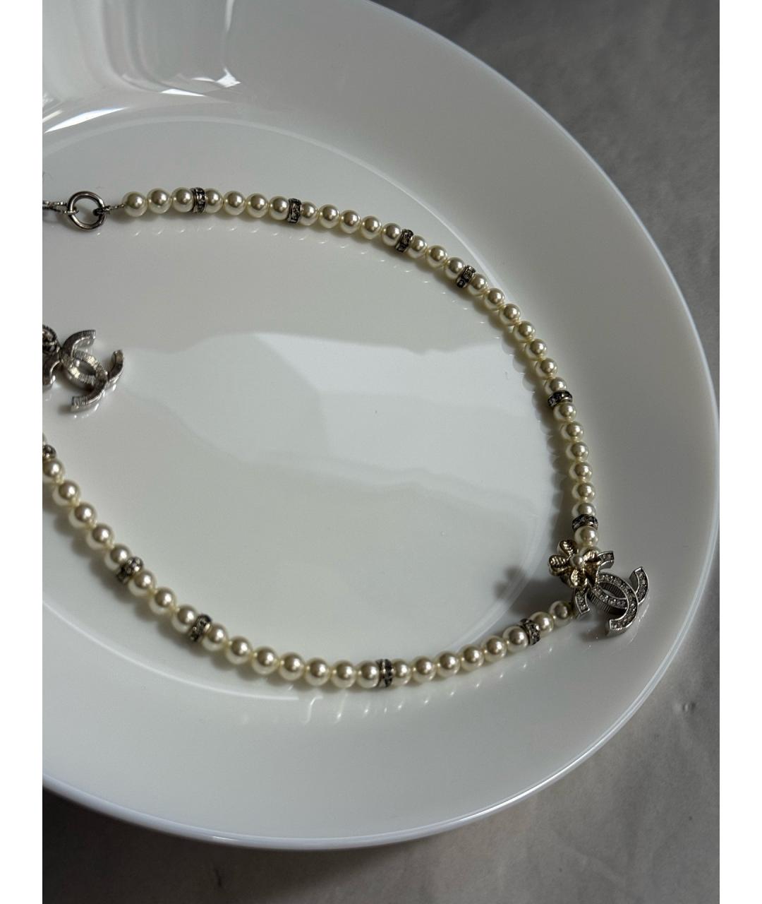 CHANEL Белое жемчужное колье, фото 4