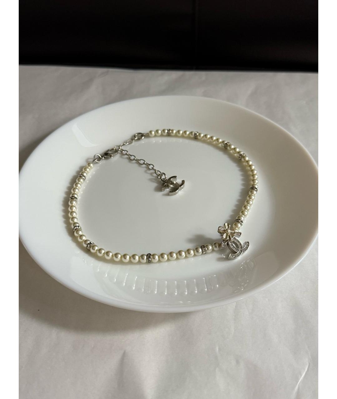 CHANEL Белое жемчужное колье, фото 2