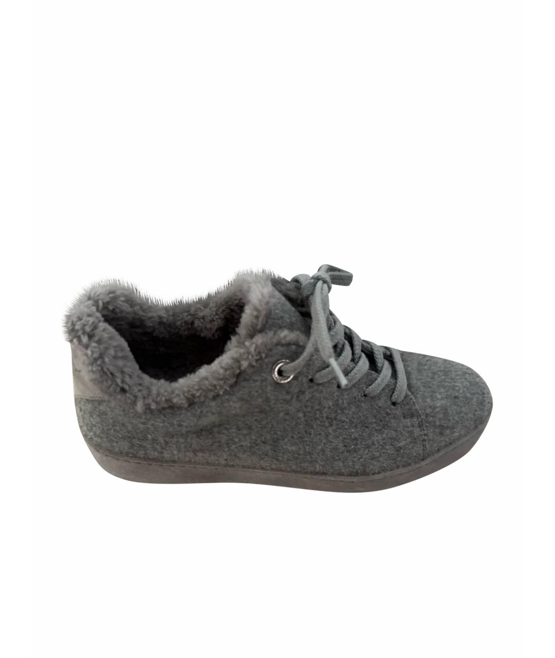 LORO PIANA Серые кеды, фото 1