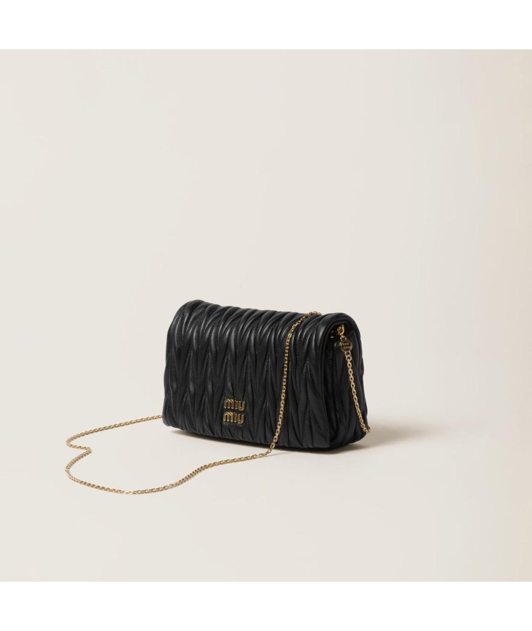 MIU MIU Черная кожаная сумка через плечо, фото 5