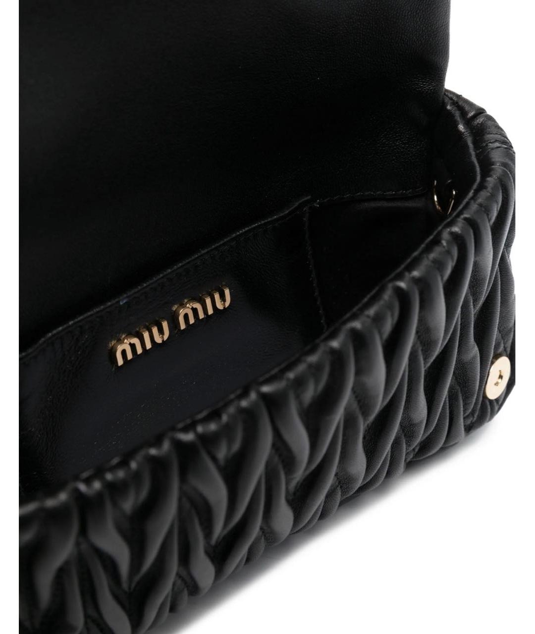 MIU MIU Черная кожаная сумка через плечо, фото 7