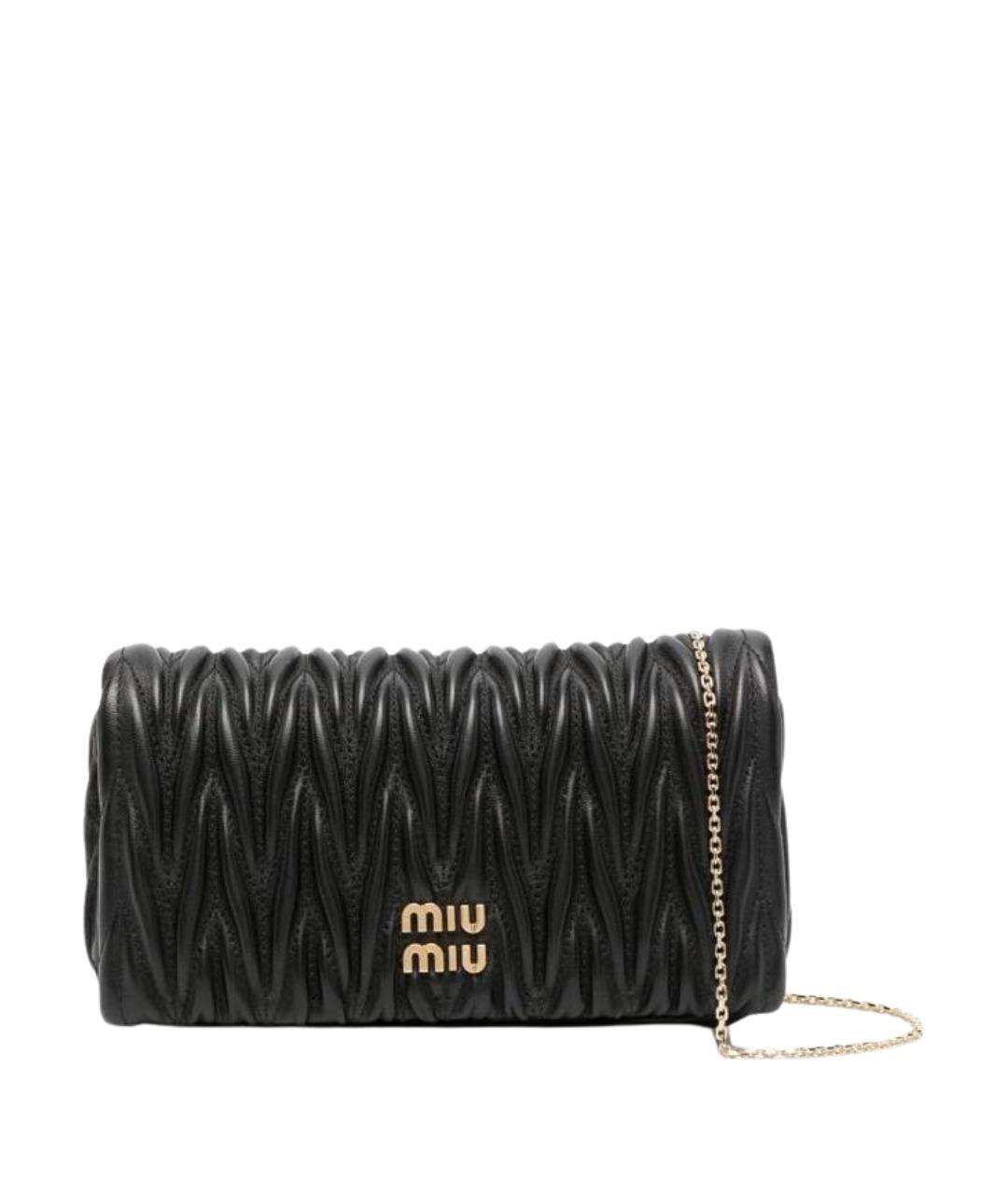 MIU MIU Черная кожаная сумка через плечо, фото 1