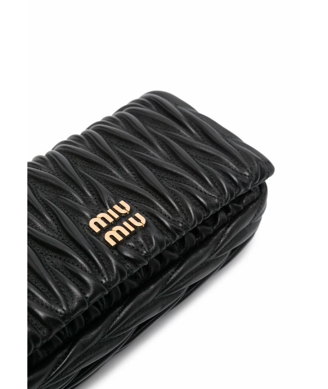 MIU MIU Черная кожаная сумка через плечо, фото 6