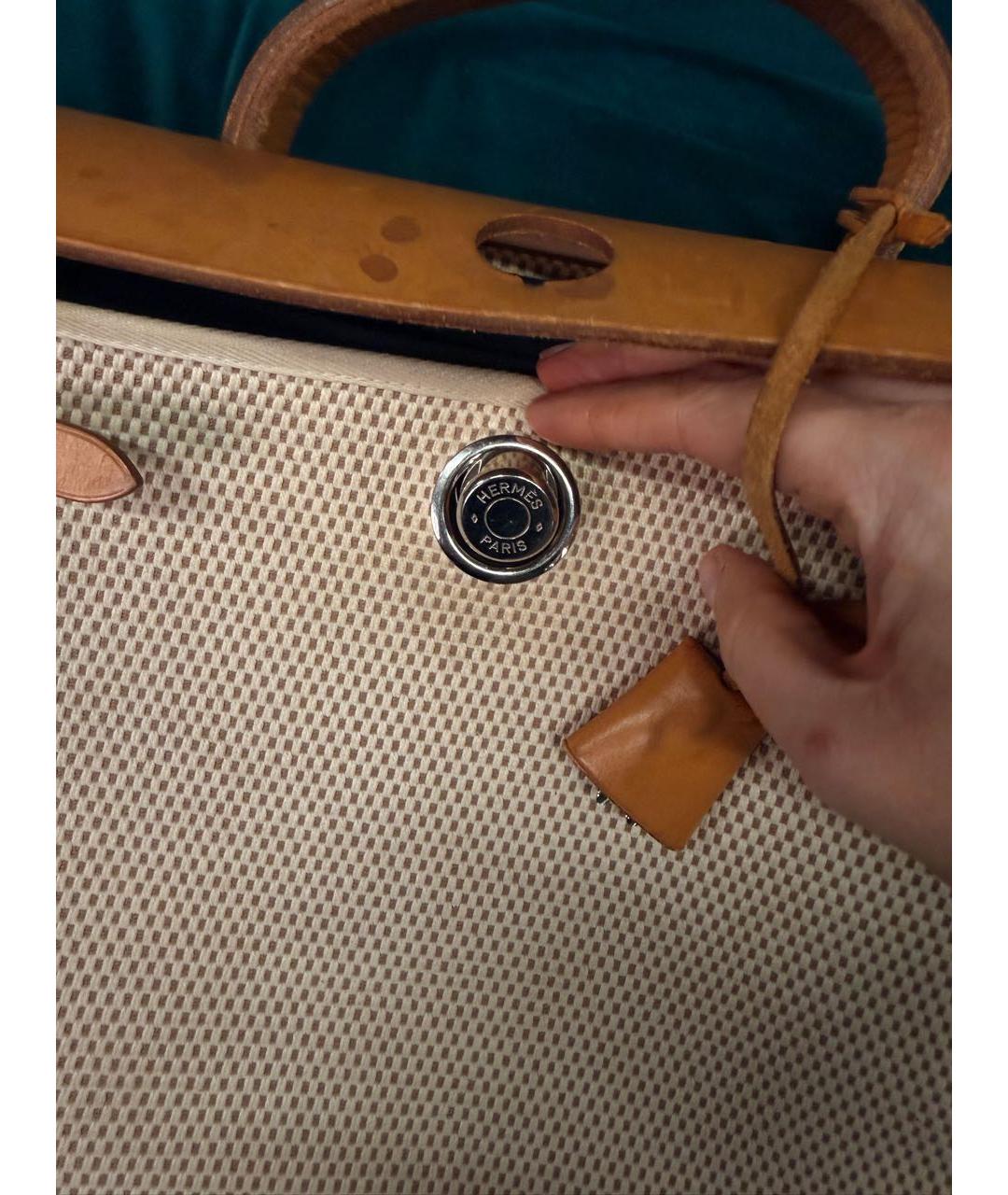 HERMES Бежевая сумка с короткими ручками, фото 4