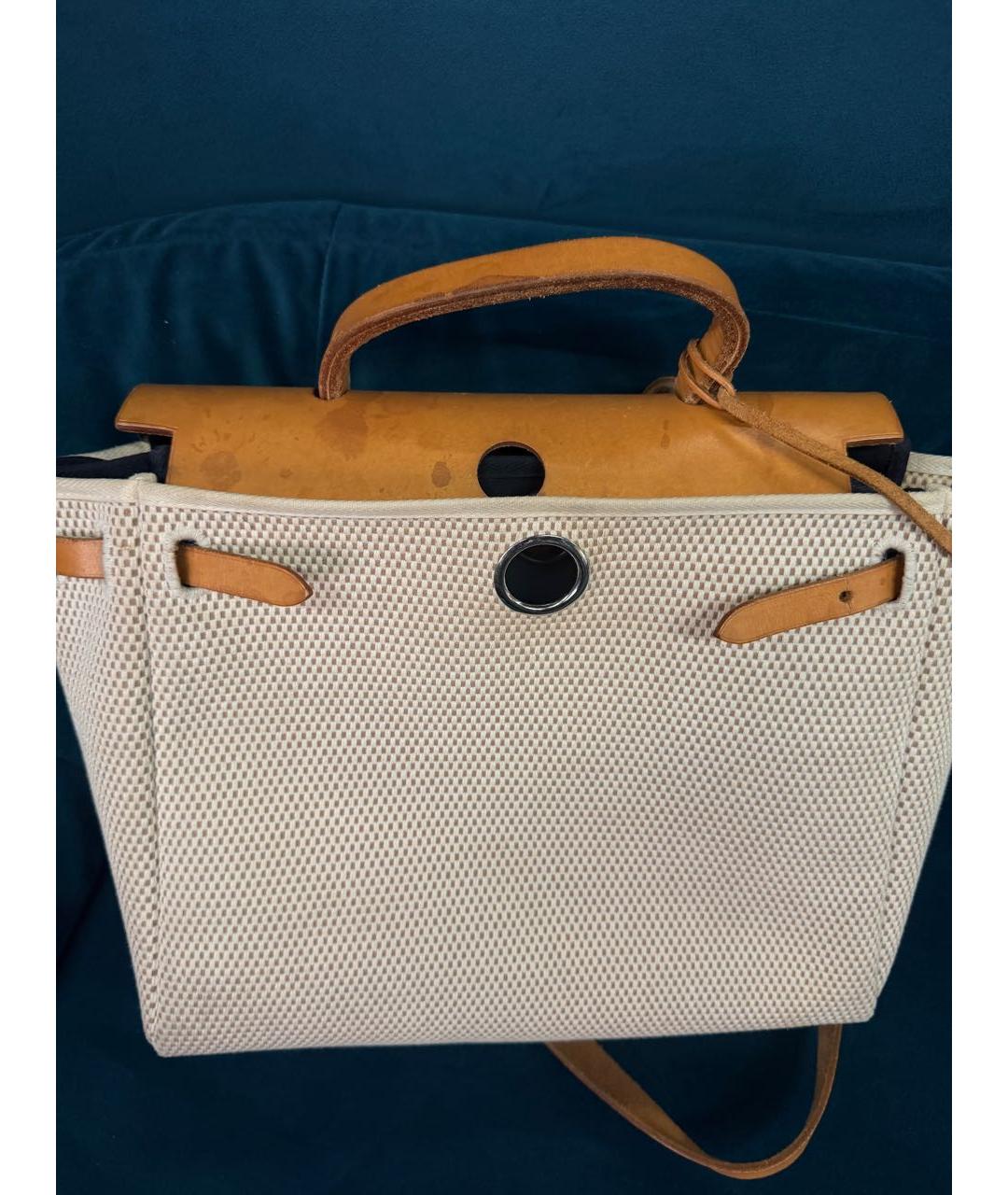 HERMES Бежевая сумка с короткими ручками, фото 7