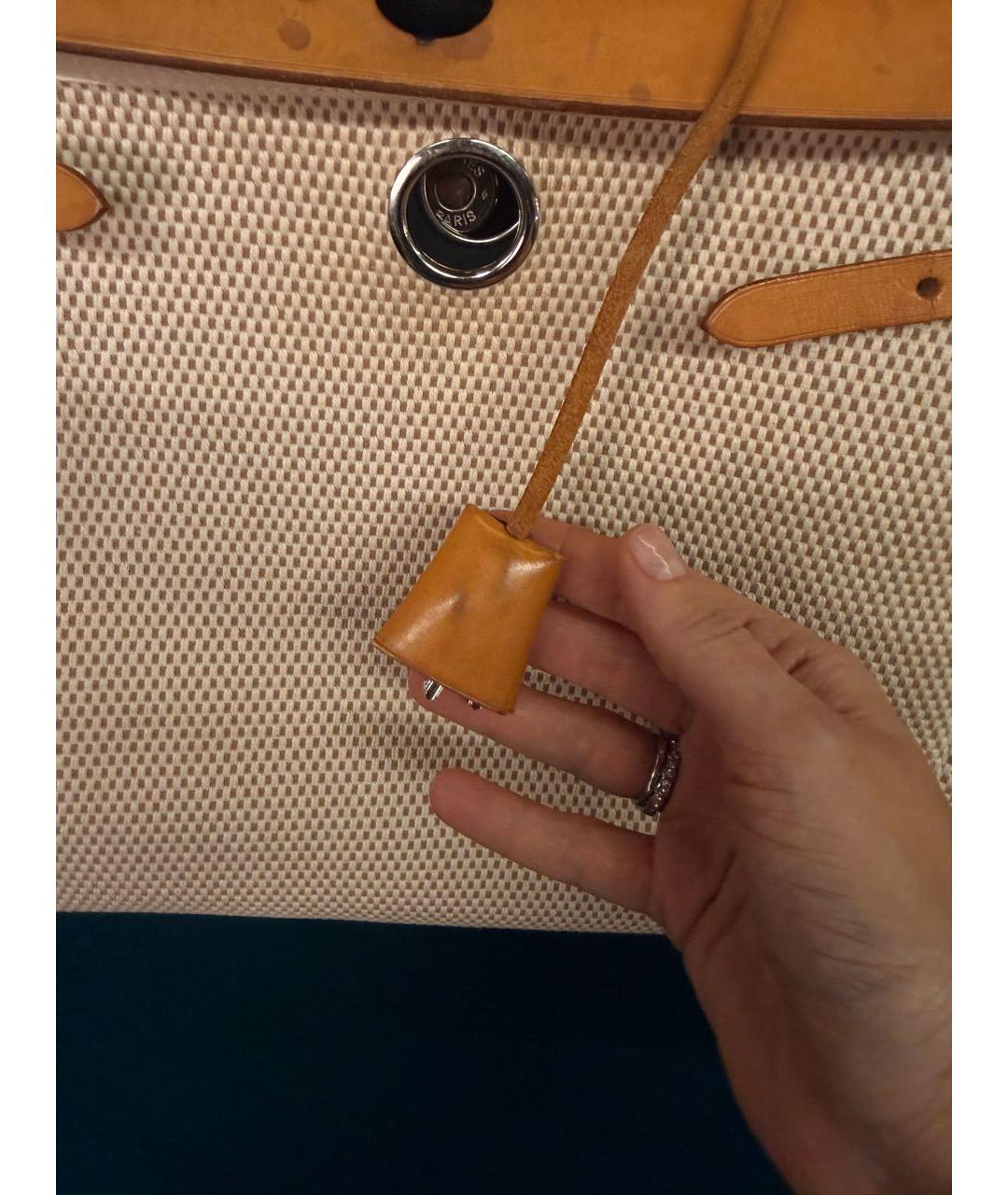 HERMES Бежевая сумка с короткими ручками, фото 3