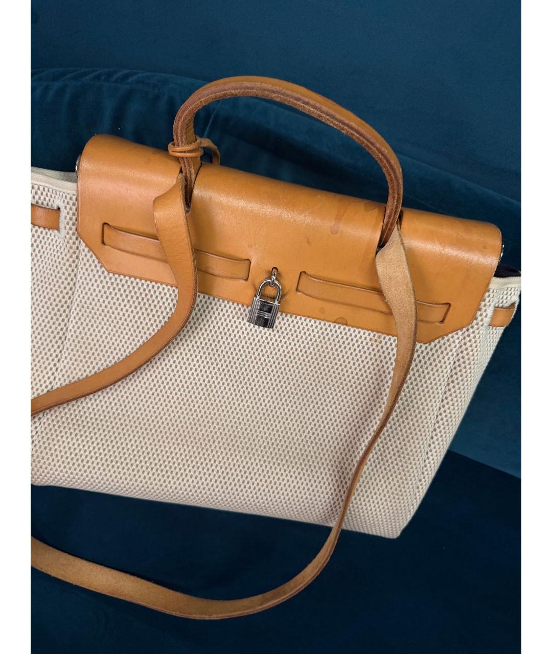 HERMES Бежевая сумка с короткими ручками, фото 5