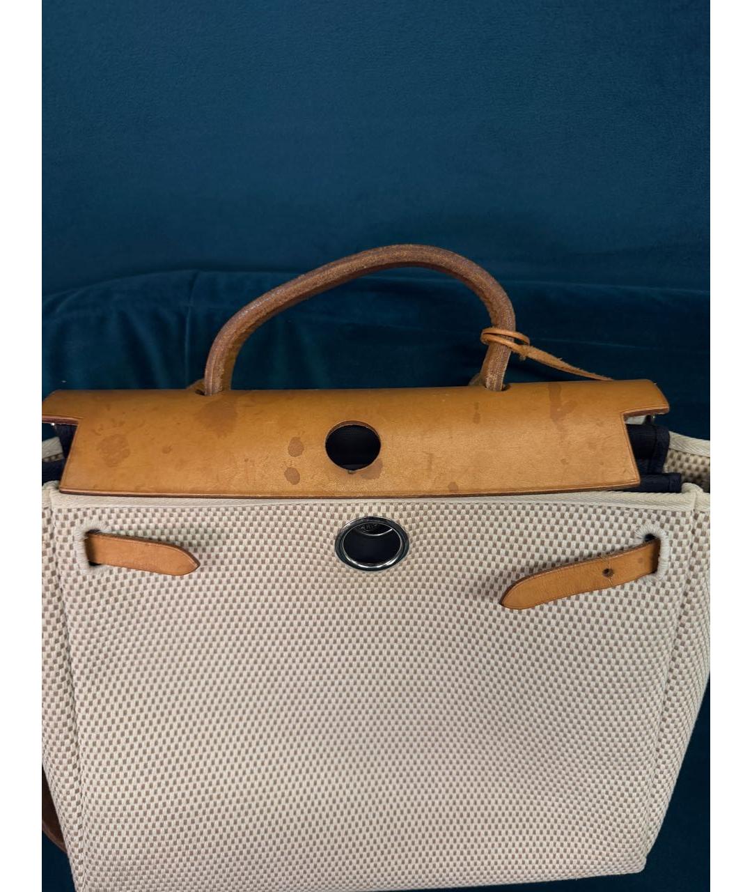 HERMES Бежевая сумка с короткими ручками, фото 2