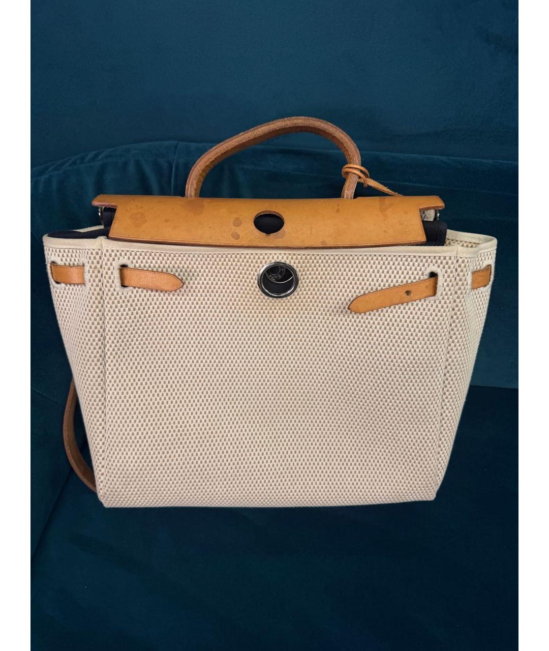 HERMES Бежевая сумка с короткими ручками, фото 9
