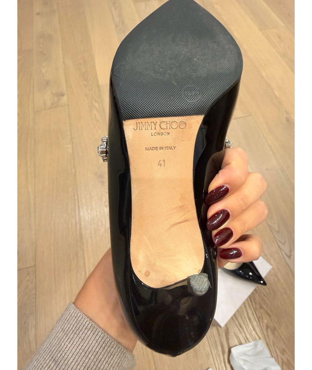 JIMMY CHOO Черные туфли из лакированной кожи, фото 5