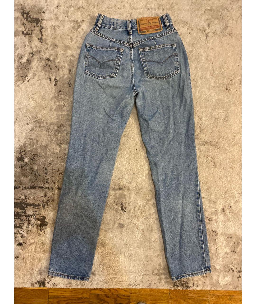 DIESEL Голубые хлопковые прямые джинсы, фото 2