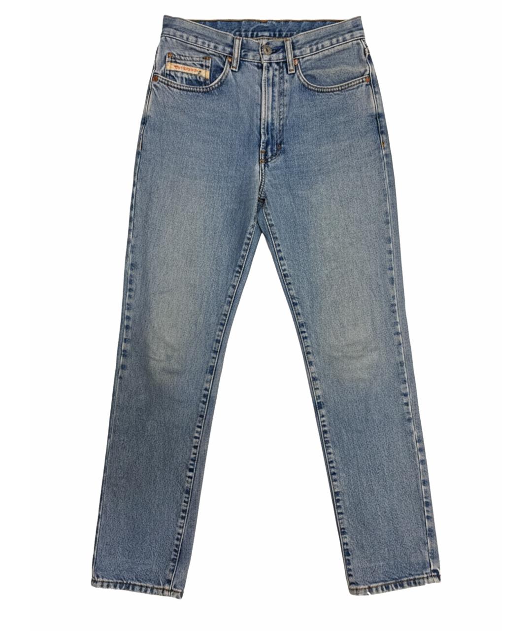DIESEL Голубые хлопковые прямые джинсы, фото 1