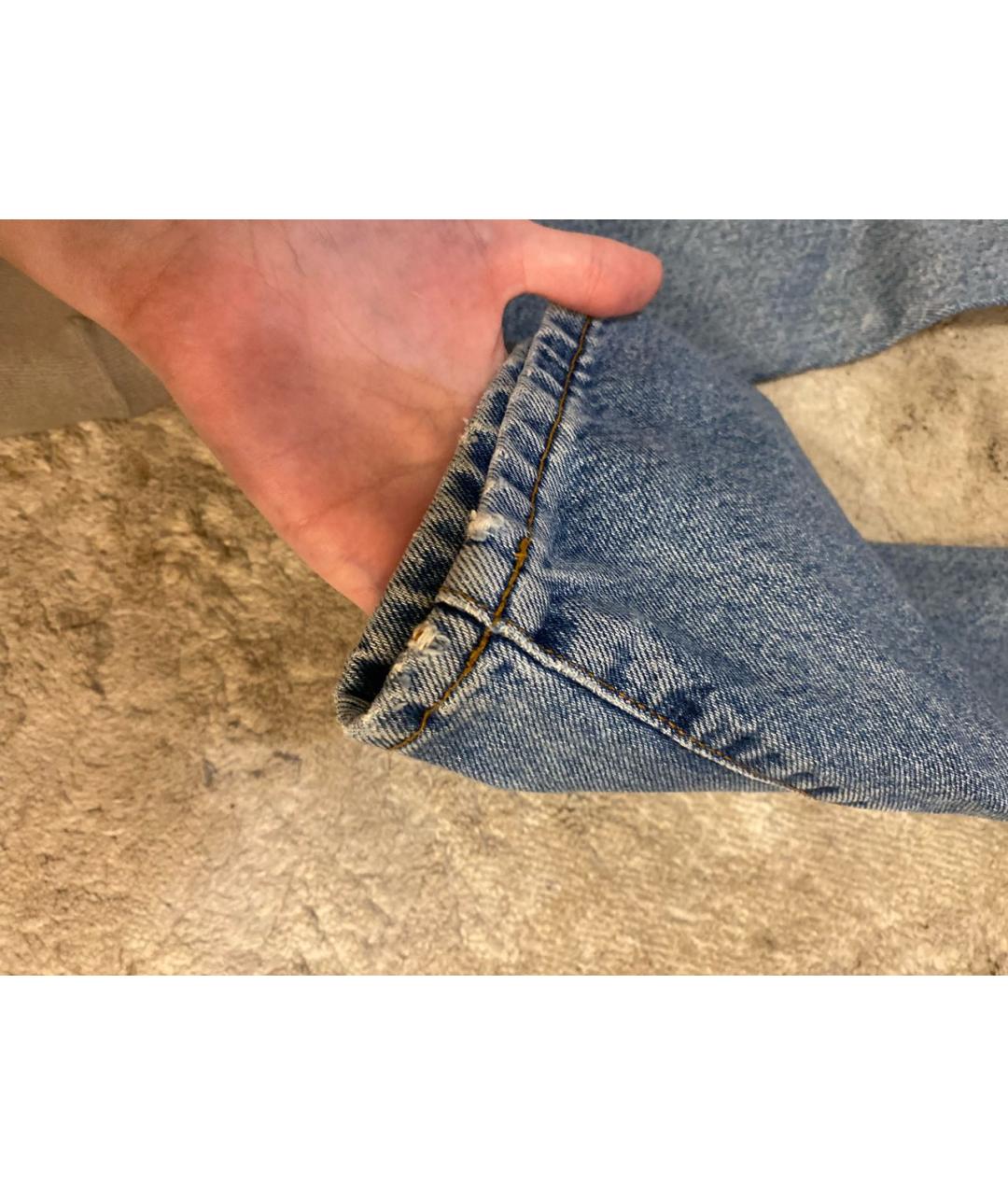 DIESEL Голубые хлопковые прямые джинсы, фото 5