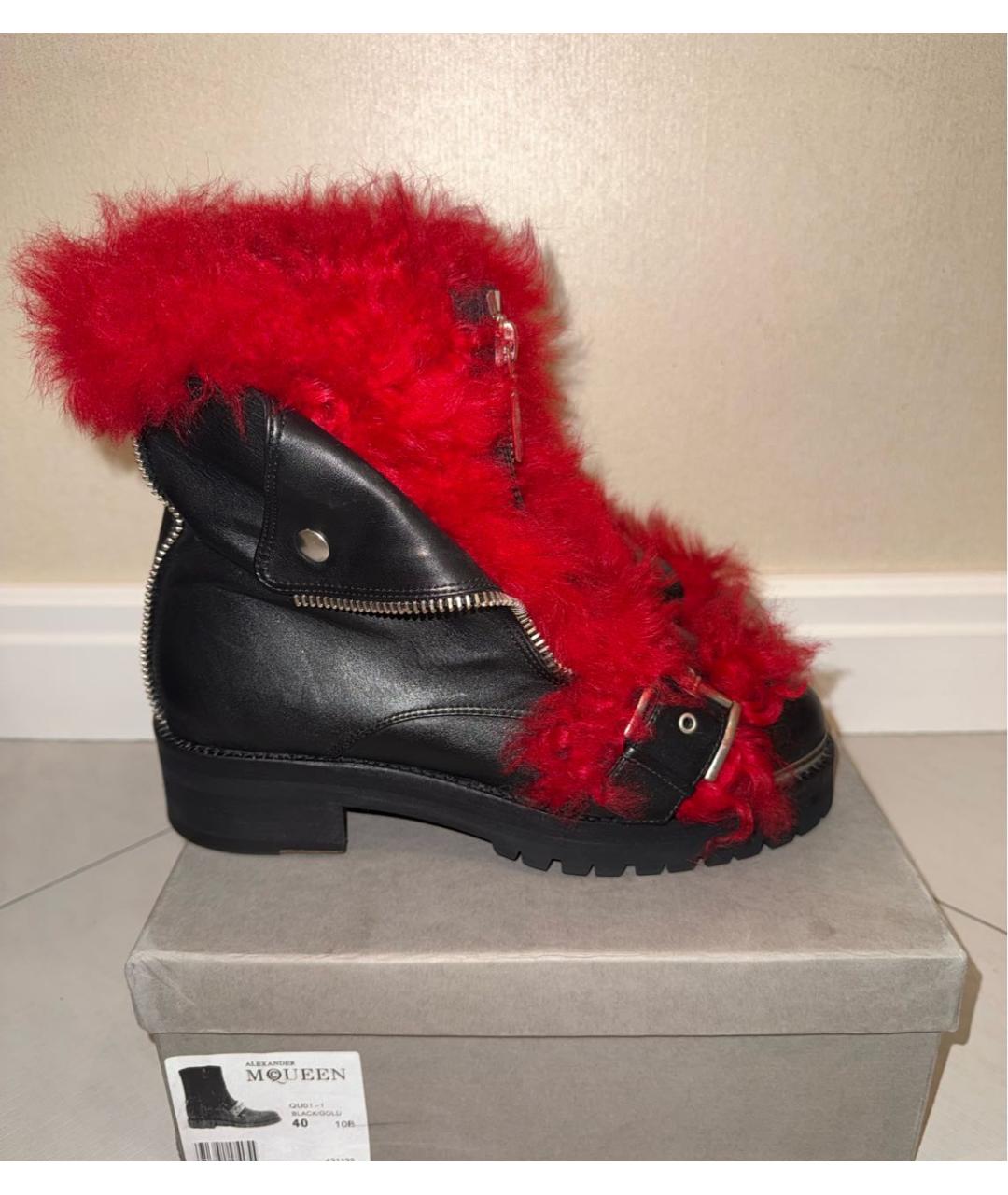 ALEXANDER MCQUEEN Черные кожаные ботинки, фото 9